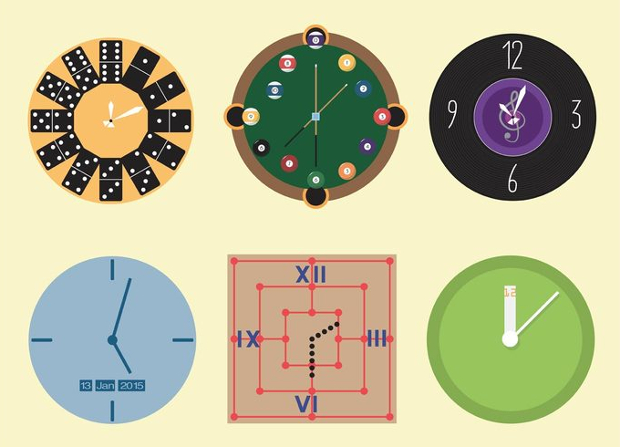 decorative clock vectors