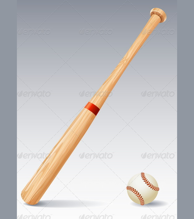 composite baseball bat vector set