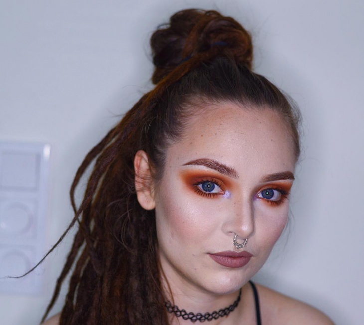 orange eye makeup design