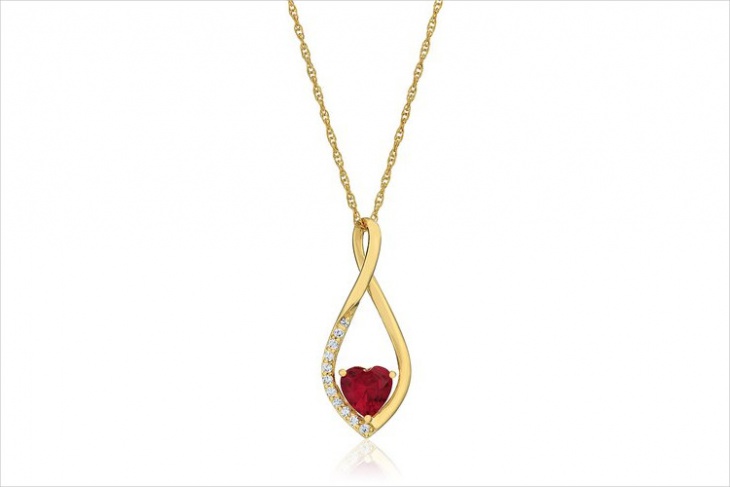 pretty ruby heart pendant