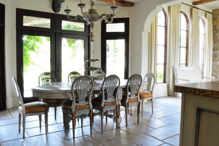 oval dining table gray chair idea 