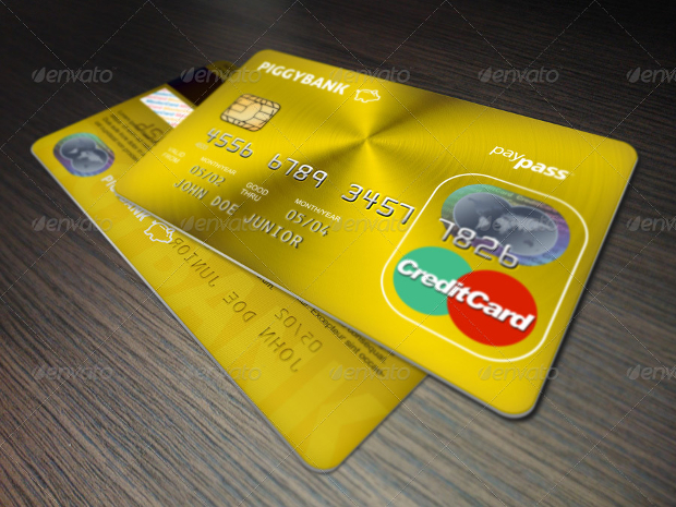 gold credit card mockup template