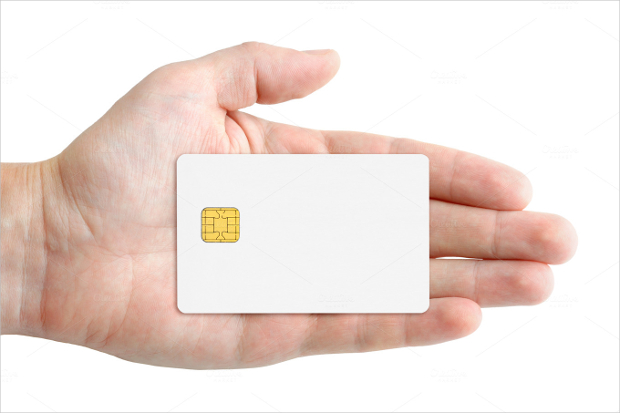 credit card in hand mockup
