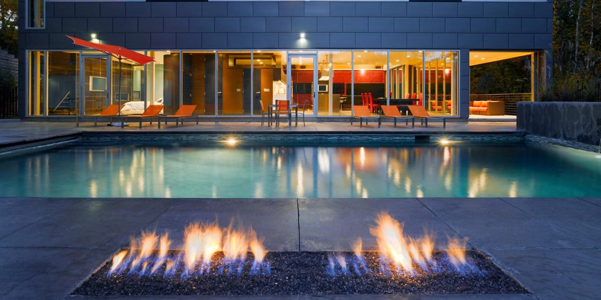 industrial pool outdoor fire pit