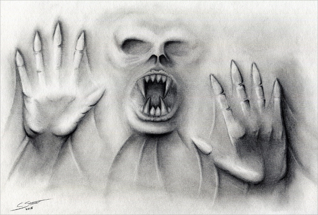 scary halloween drawing