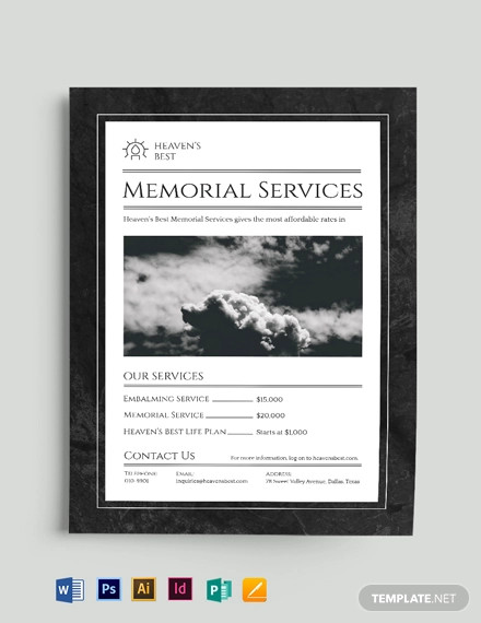 memorial flyer template