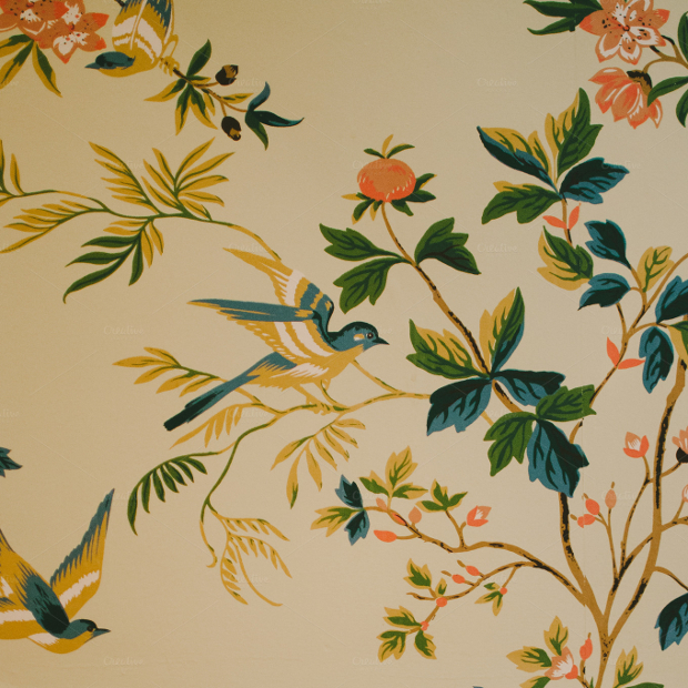 vintage bird wallpaper