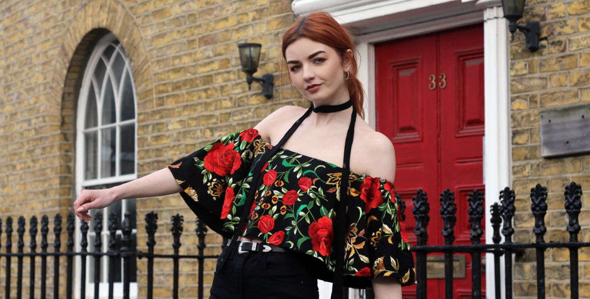 embroidered off the shoulder top