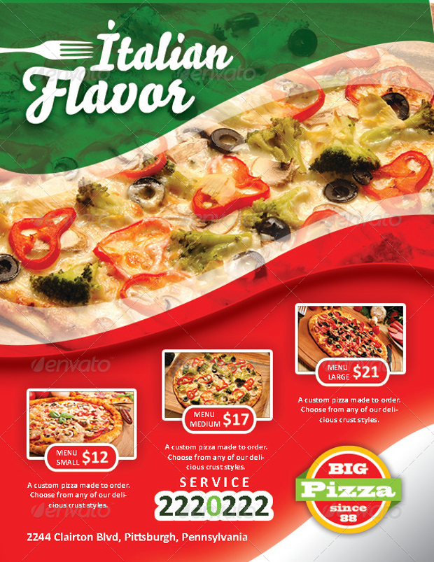 Photoshop Flavor Pizza Flyer