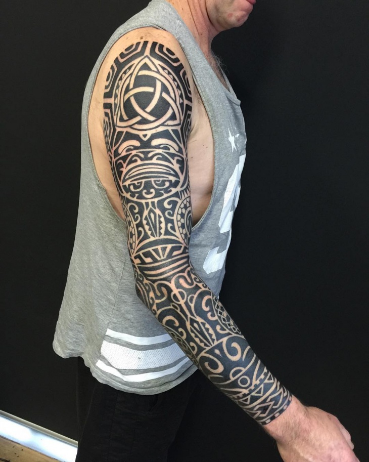 tribal sleeve tattoo design