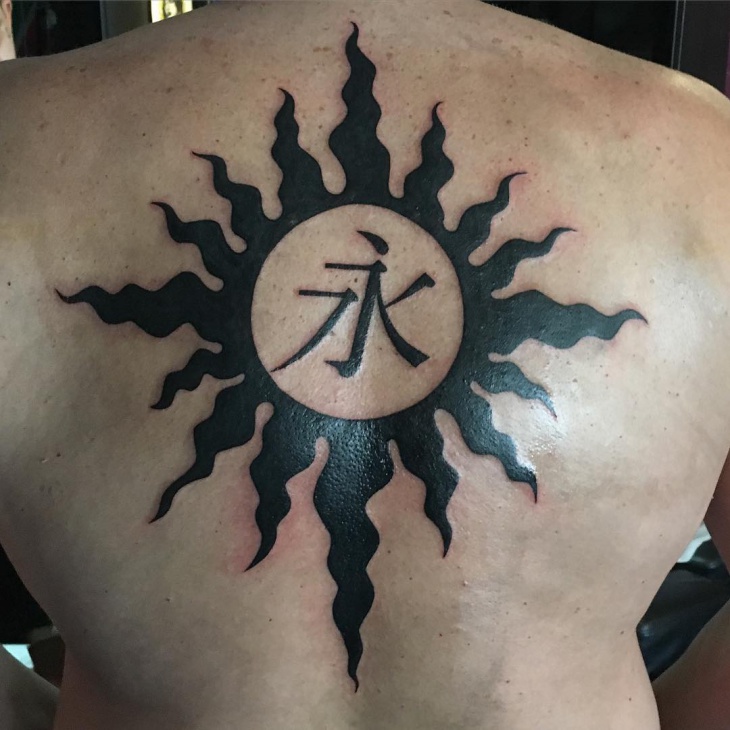 tribal sun tattoo design