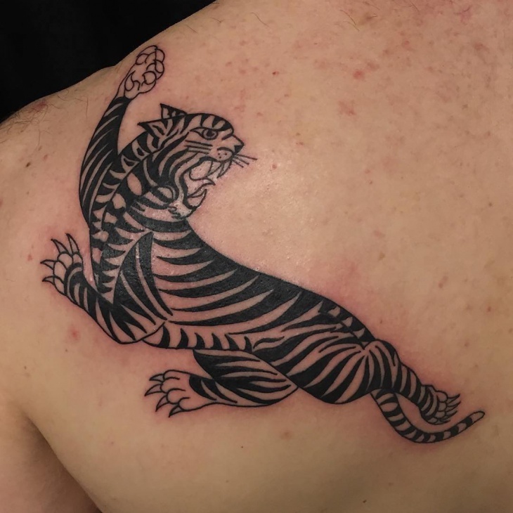tribal tiger tattoo design for men
