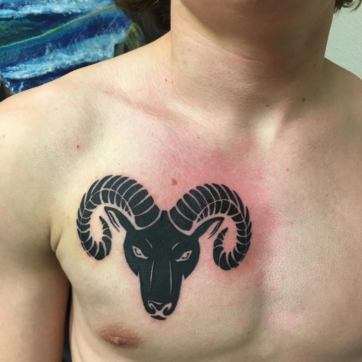 tribal chest tattoo design for men