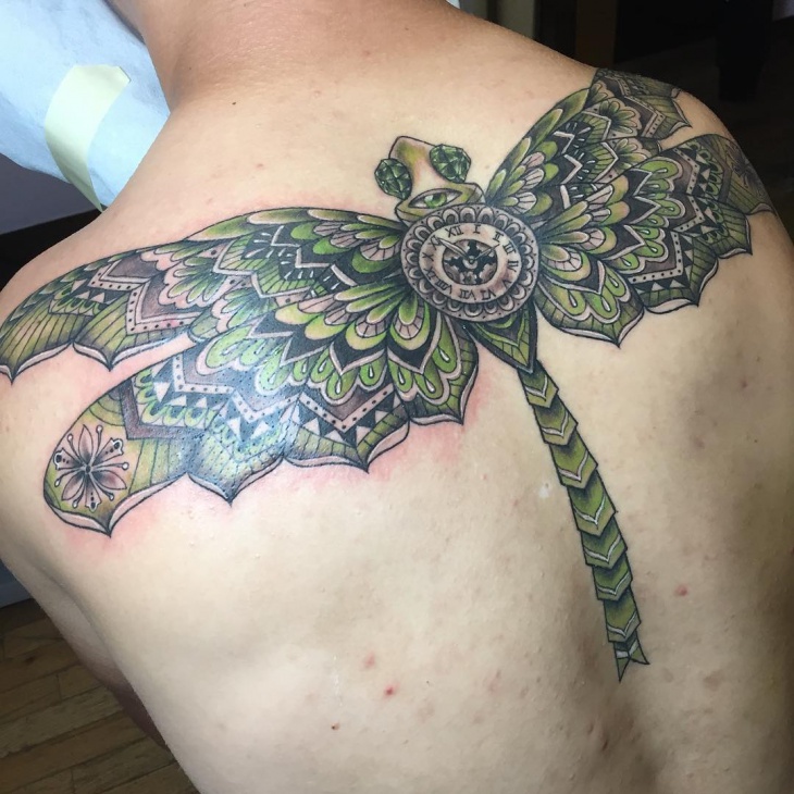 dragonfly back tattoo design