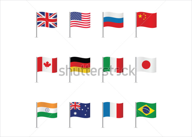 world flags vector set