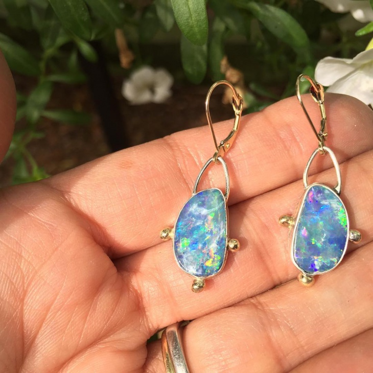 handmade opal earrings