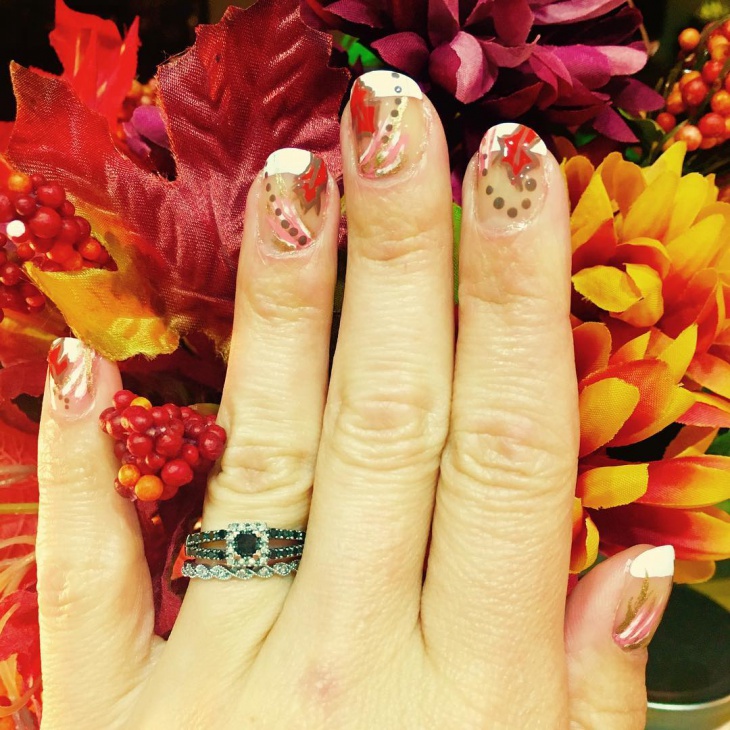 fall french tip nail design