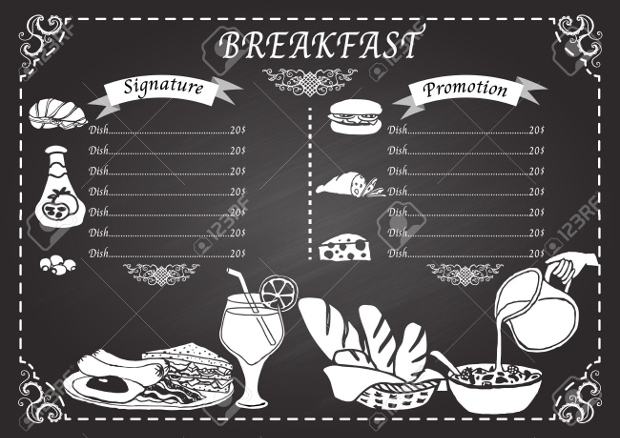 Chalkboard Breakfast Menu Design