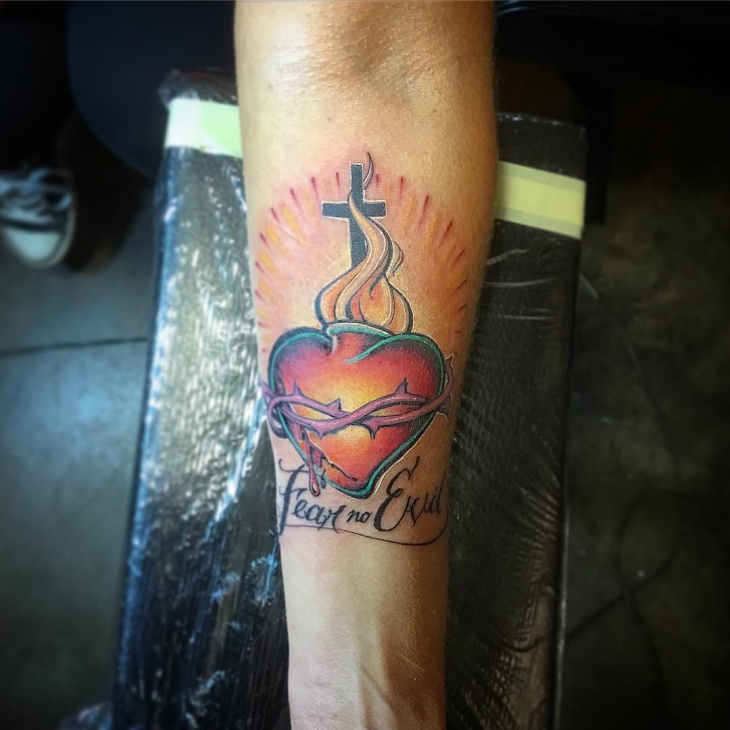 sacred heart tattoo design