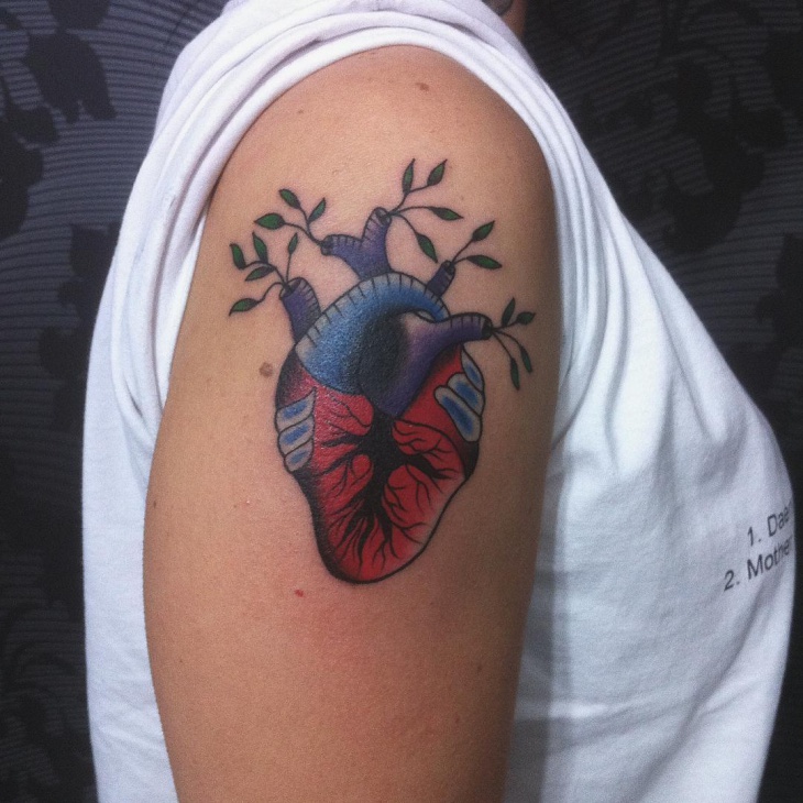 tree with heart tattoo design