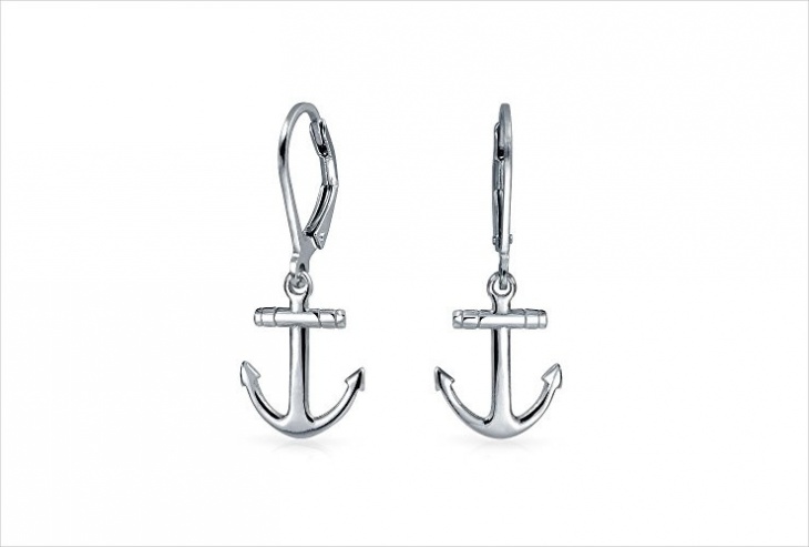 anchor dangle earrings