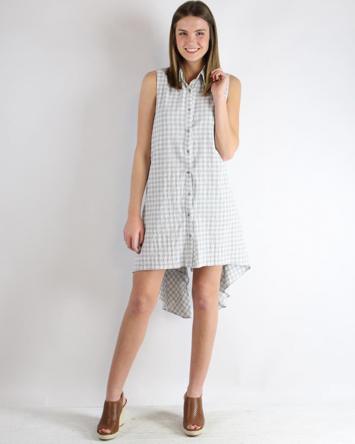 gingham collared dress
