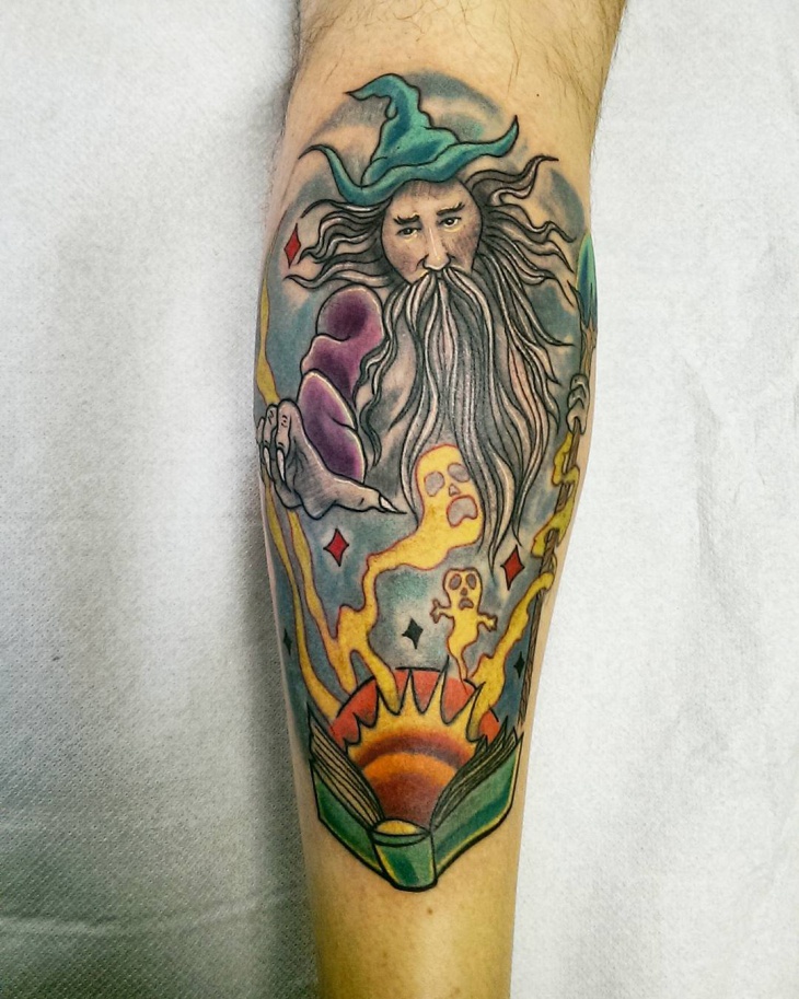 old school wizard tattoo