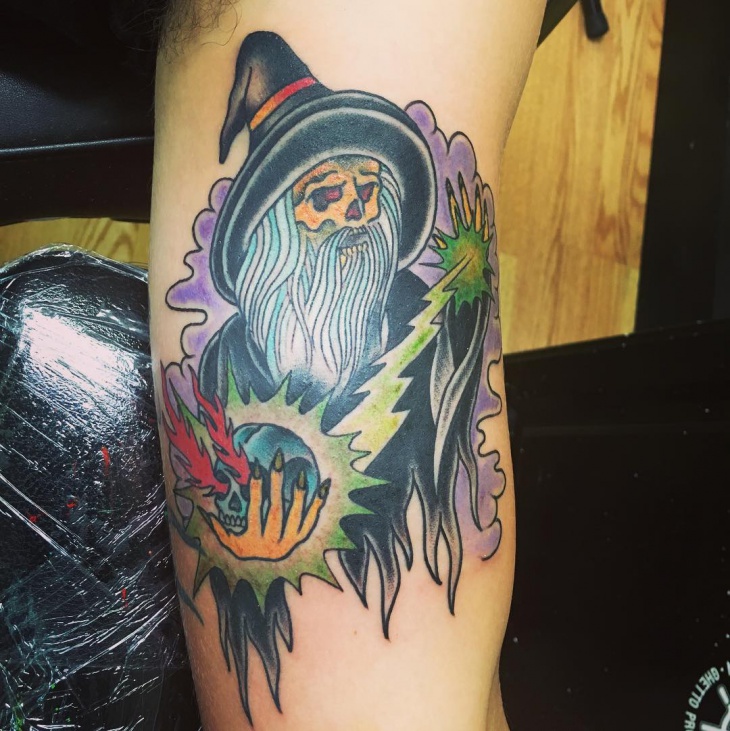 mystic wizard tattoo idea