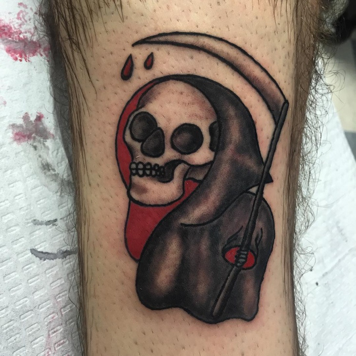 grim reaper graveyard tattoo