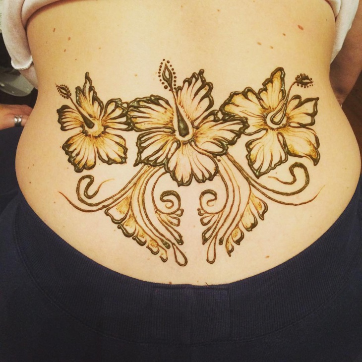 lower back henna tattoo design