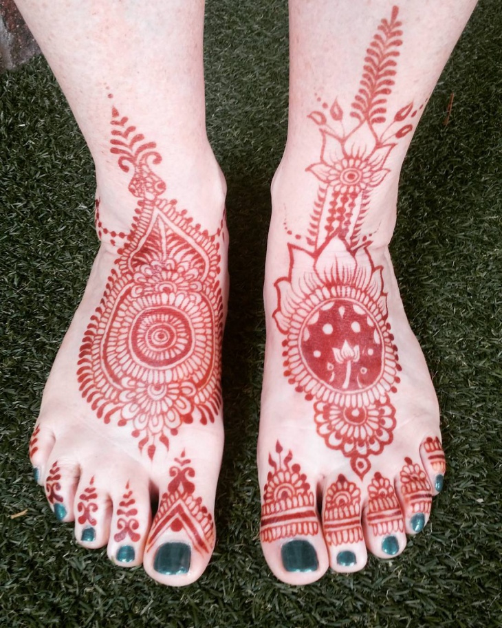 wedding henna tattoo design for foot