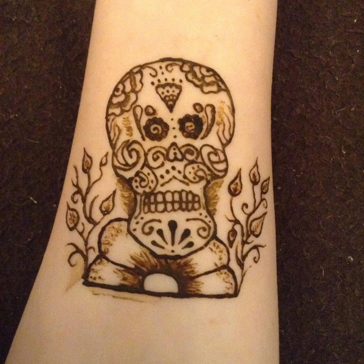 sugar skull henna tattoo