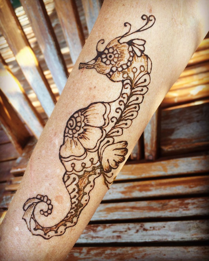 sea animal henna tattoo design