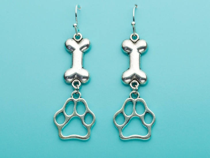 dog paw print earrings