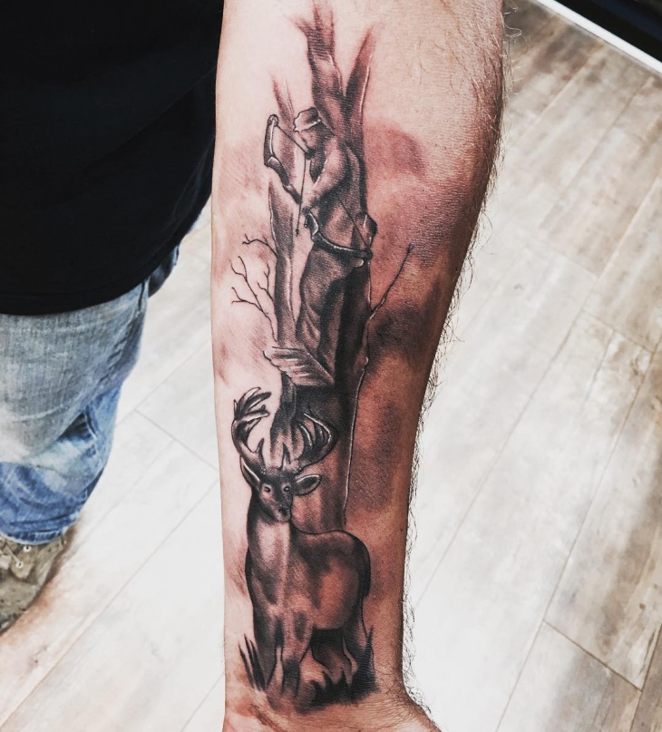 deer hunting tattoo idea