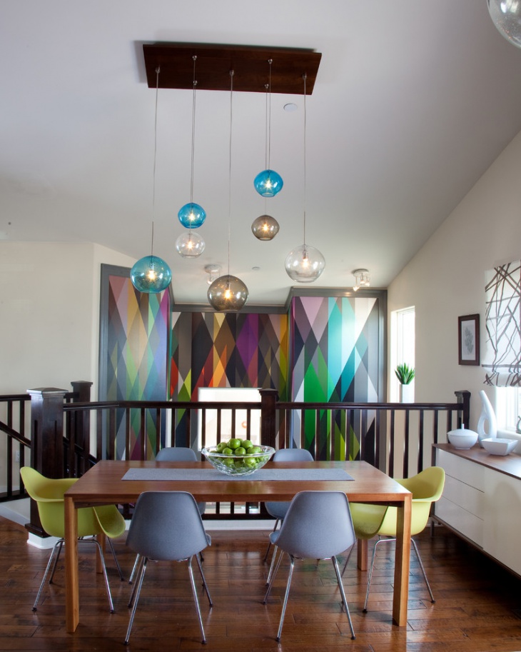 contemporary geometric dining room