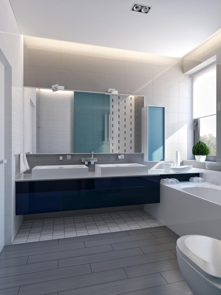 blue bathroom interior design