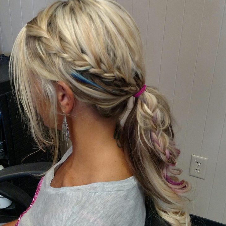side lace braid ponytail