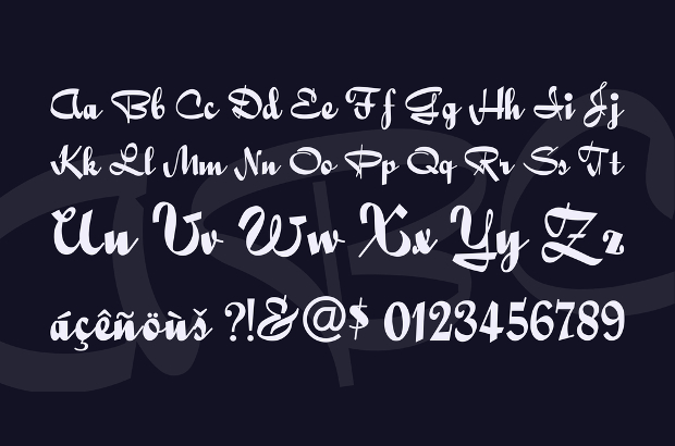 vintage cursive script font