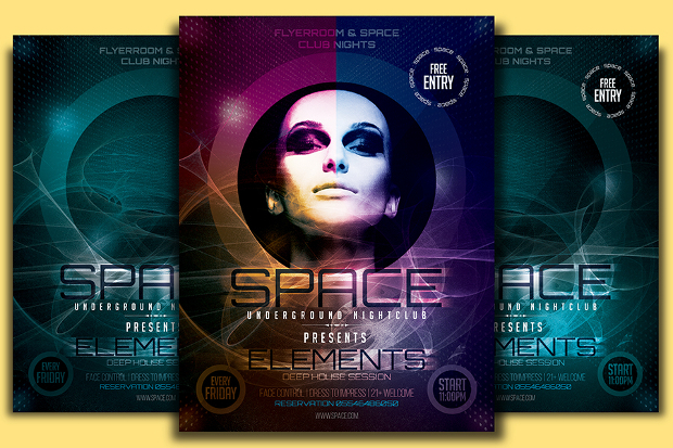 Space Club Flyer Template