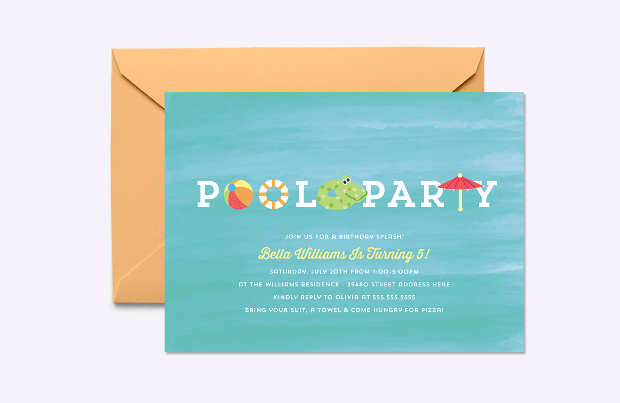 Summer Pool Party Invitation Template