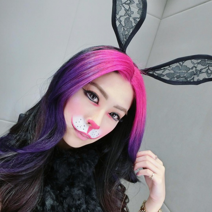 colorful rabbit makeup design