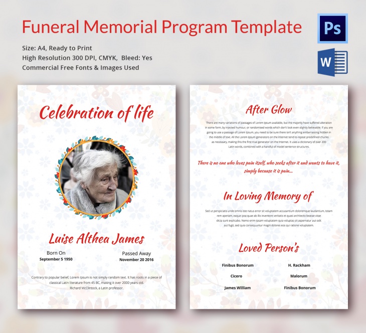 Loving Memory Funeral Template