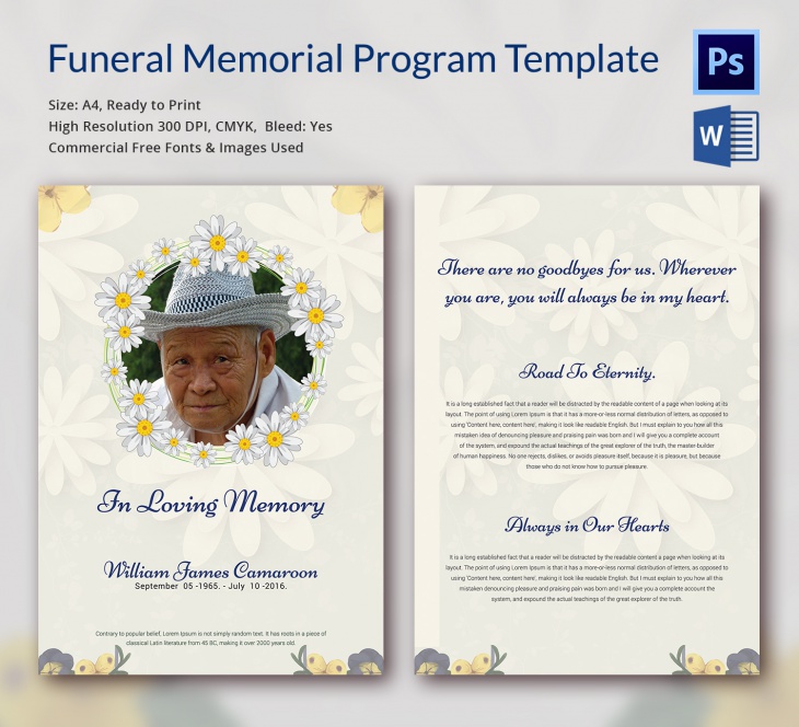 Free Printable Funeral Program Template Word Printable Templates