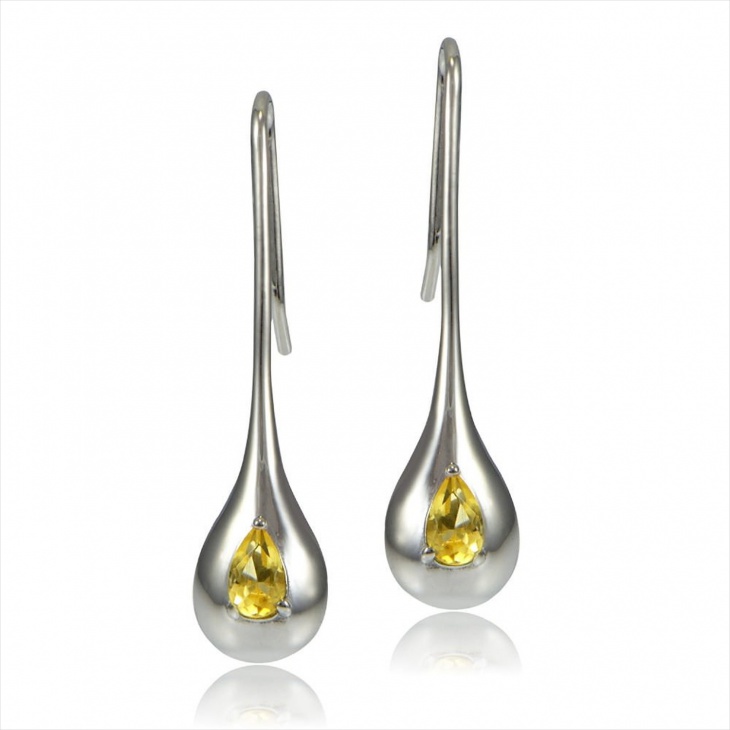 citrine teardrop earrings