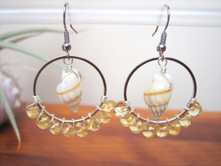 citrine hoop earrings