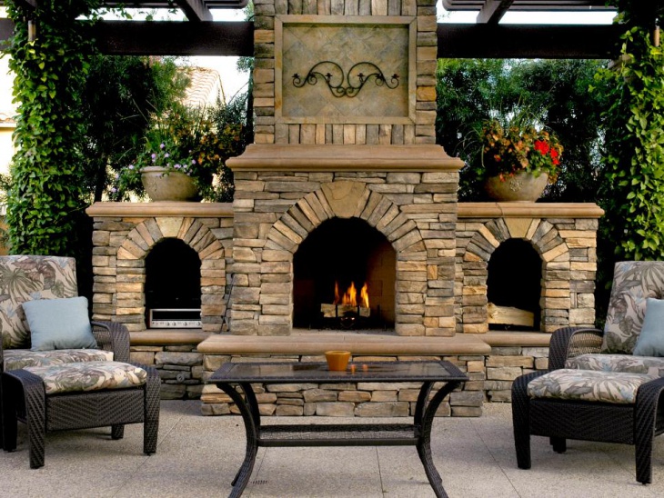 outdoor fireplace patio design