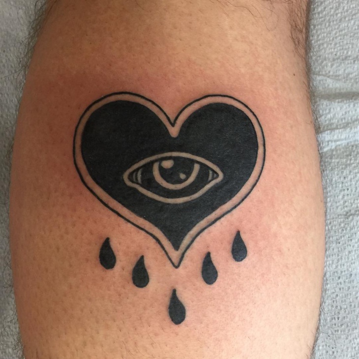 duoble black heart tattoo