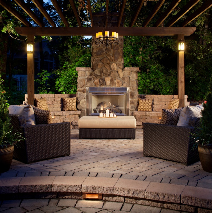 luxury outdoor fireplace design