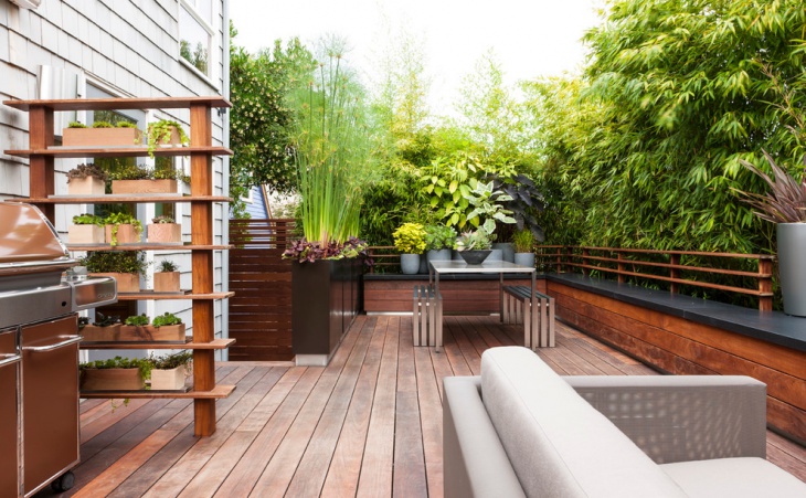 contemporary backyard deck design